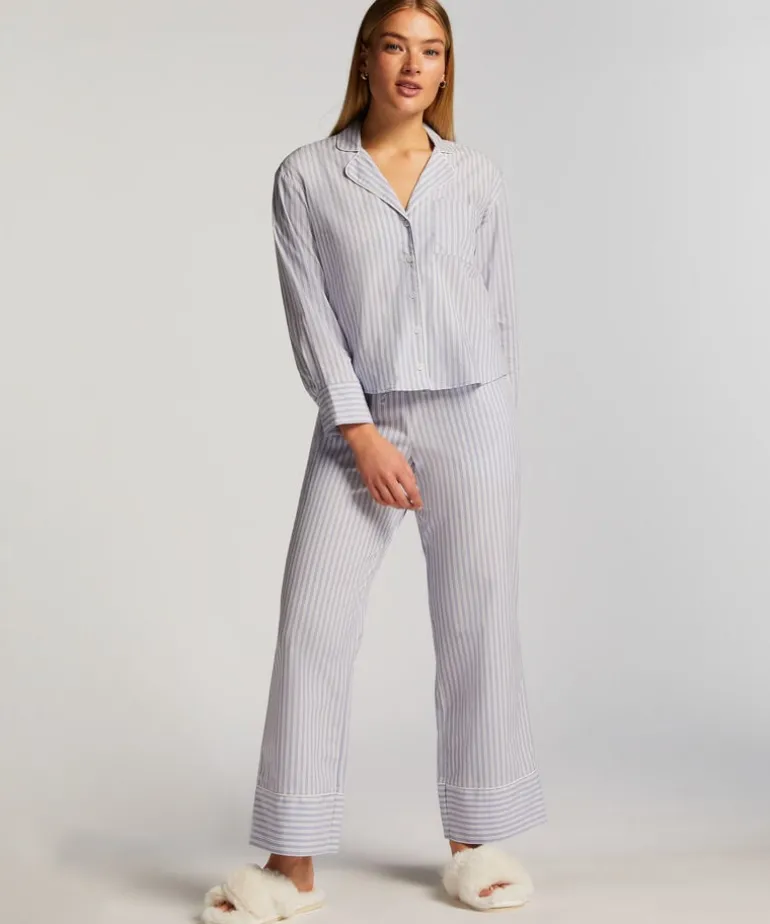Long Sleeve Cotton Jacket - Blue