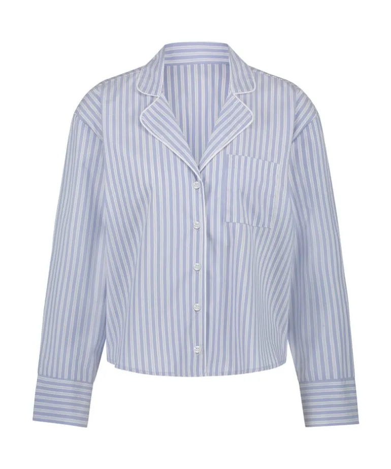 Long Sleeve Cotton Jacket - Blue