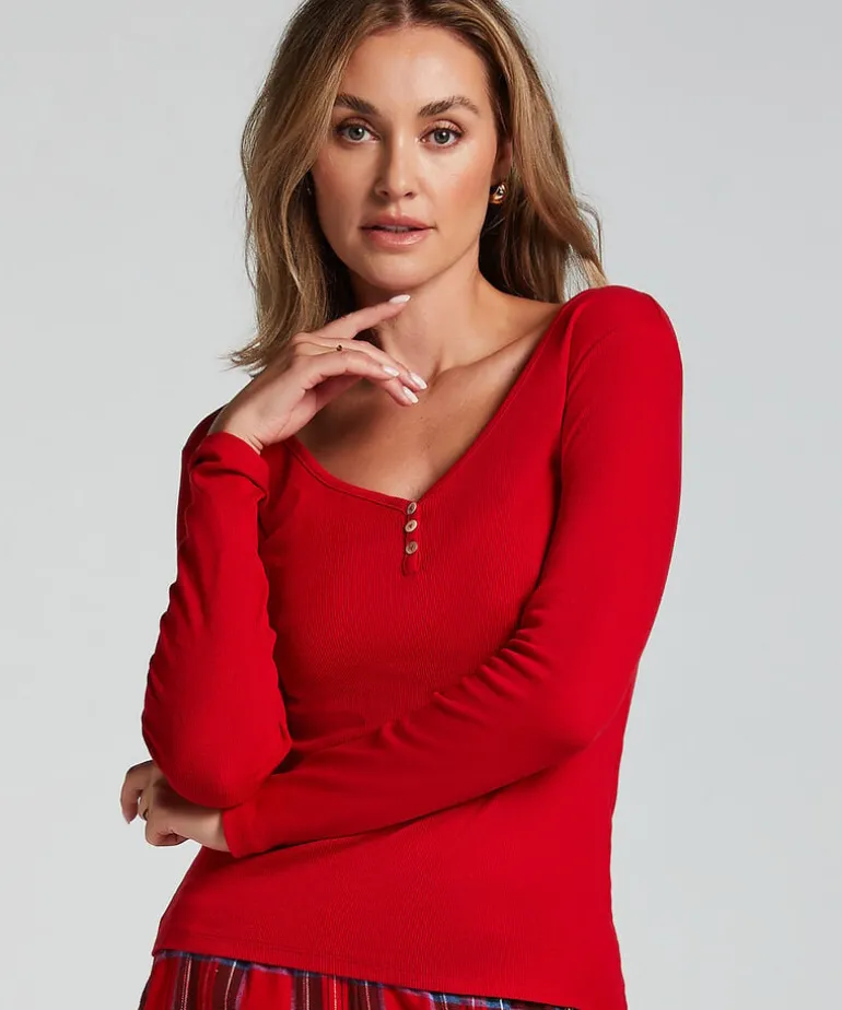 Long-Sleeved Pyjama Top - Red