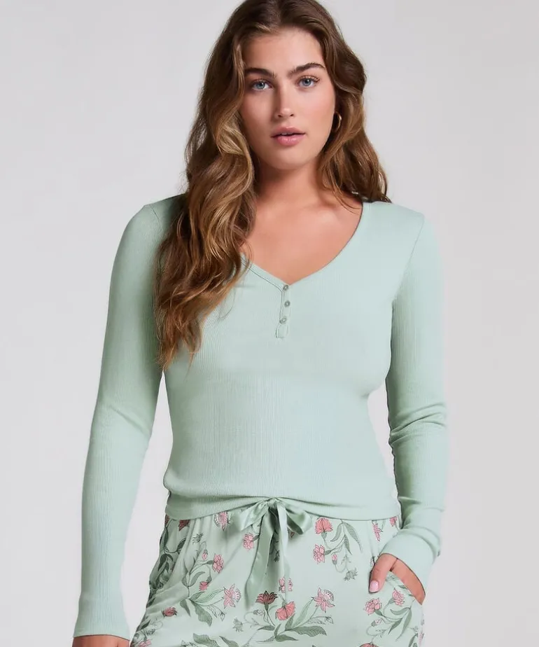 Long-Sleeved Pyjama Top - Green