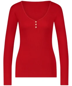 Long-Sleeved Pyjama Top - Red