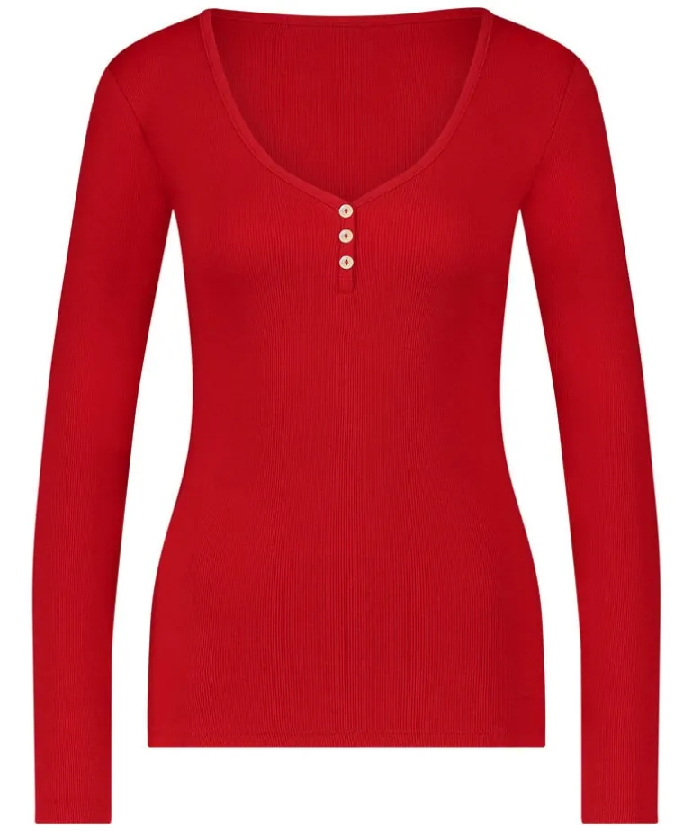 Long-Sleeved Pyjama Top - Red