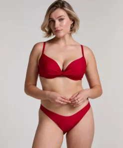 Luna High-Leg Bikini Bottoms - Red