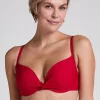 Luna padded bikini top - Red