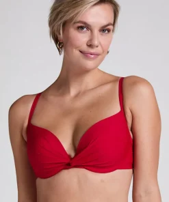 Luna padded bikini top - Red