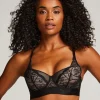 Luna Padded Underwired Longline Bra - Black