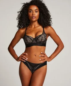 Luna Padded Underwired Longline Bra - Black