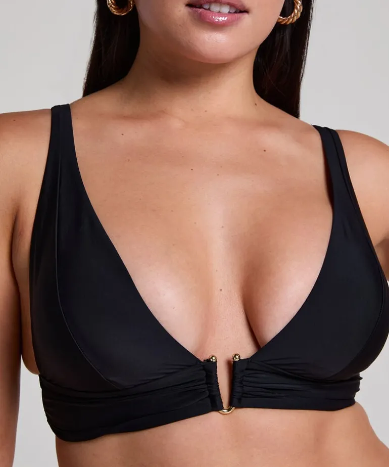 Luna Triangle Bikini Top - Black