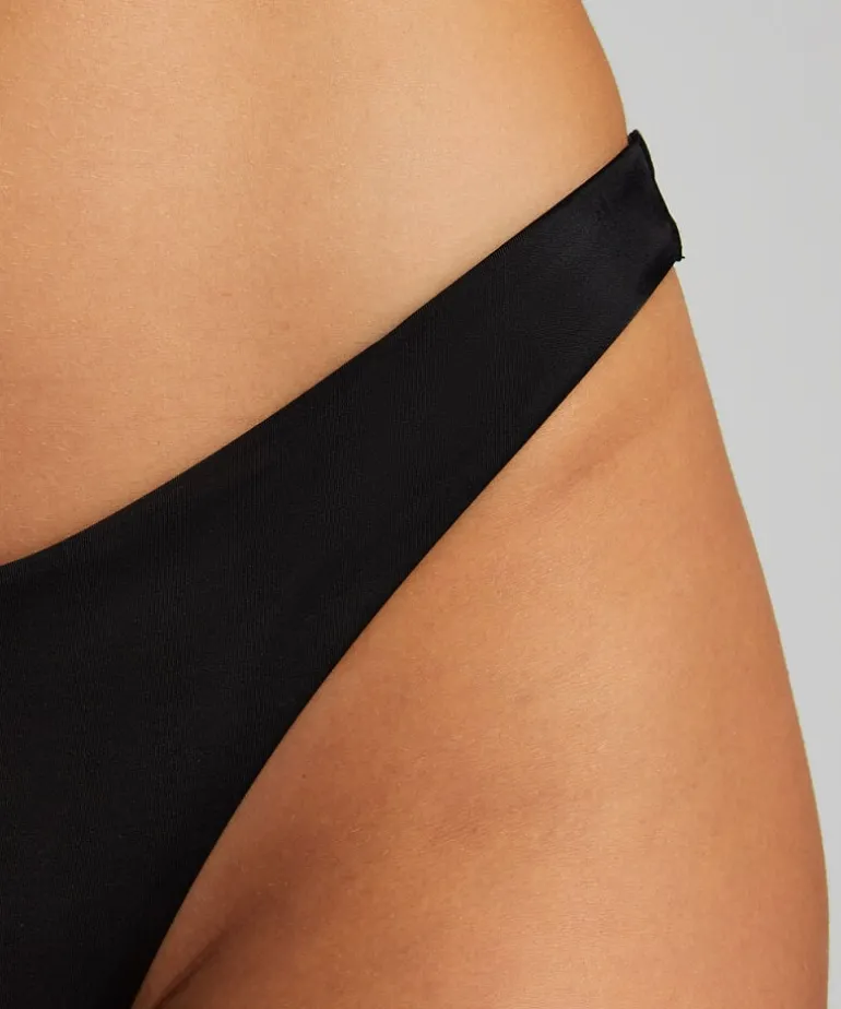 Luxe High-Leg Bikini Bottoms - Black