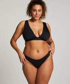 Luxe High-Leg Bikini Bottoms - Black