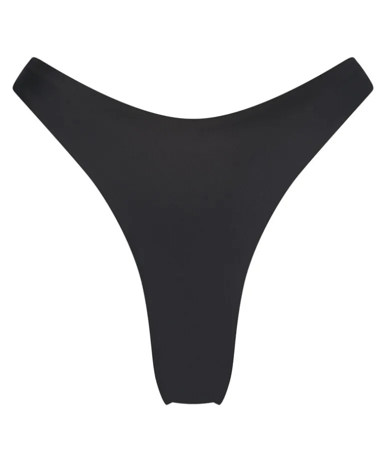 Luxe High-Leg Bikini Bottoms - Black
