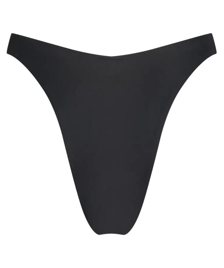 Luxe High-Leg Bikini Bottoms - Black