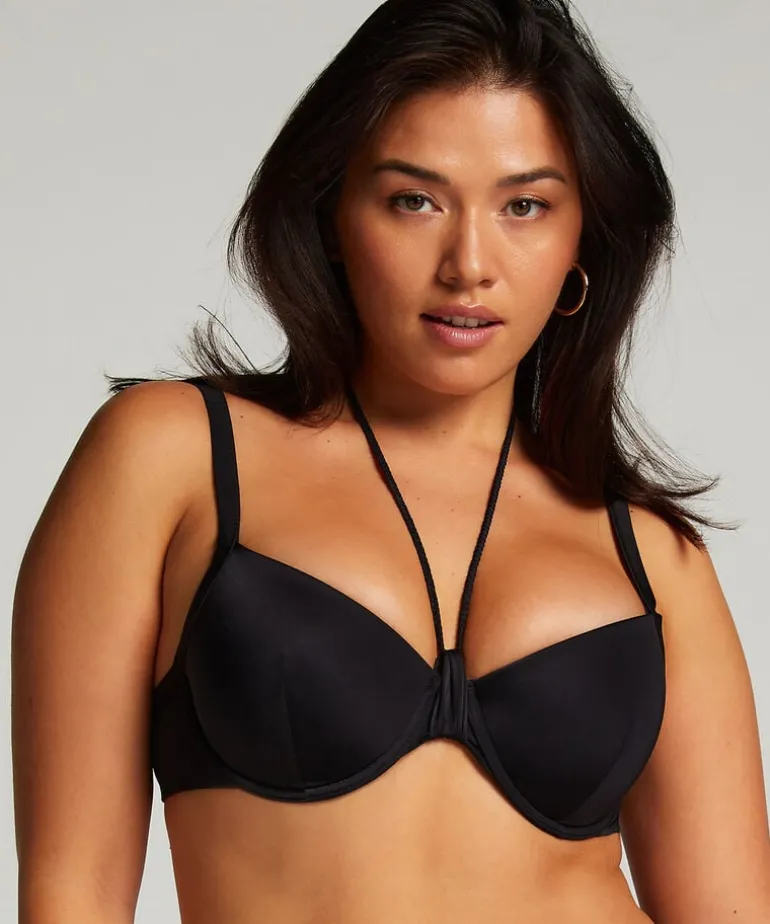 Luxe padded Underwired Bikini Top - Black