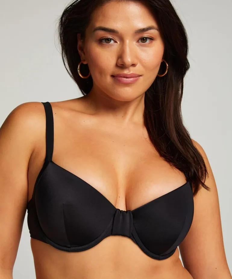 Luxe padded Underwired Bikini Top - Black