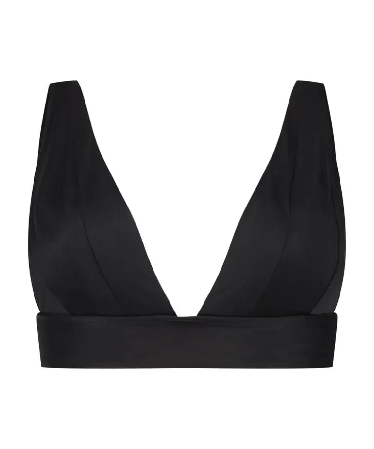 Luxe Triangle Bikini Top - Black