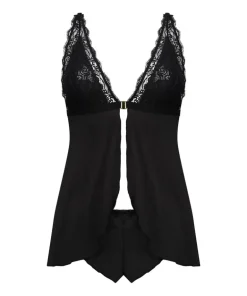 Mariah Satin Babydoll - Black
