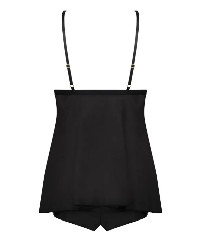Mariah Satin Babydoll - Black