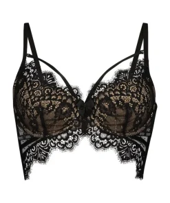 Marilee Padded Underwired Longline Bra - Black