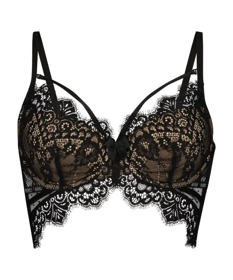 Marilee Padded Underwired Longline Bra - Black
