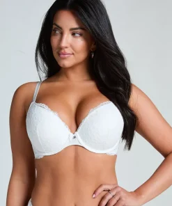 Marine Padded Push-Up Underwired Bra - White