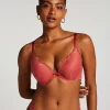 Marine Padded Push-Up Underwired Bra - Red