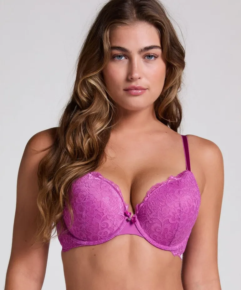 Marine Padded Push-Up Underwired Bra - Purple