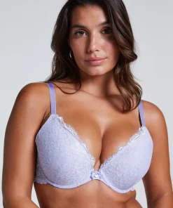 Marine Padded Push-Up Underwired Bra - Purple