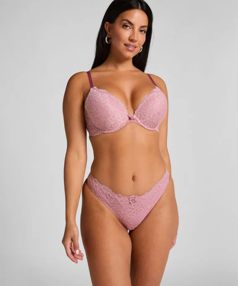 Marine Padded Push-Up Underwired Bra - Pink