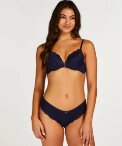 Marine Padded Push-Up Underwired Bra - Blue
