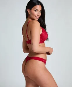 Marine Padded Push-Up Underwired Bra - Red