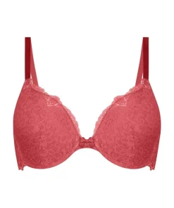 Marine Padded Push-Up Underwired Bra - Red
