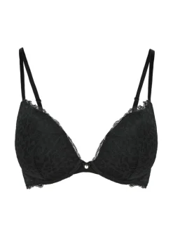Marine Padded Push-Up Underwired Bra - Black