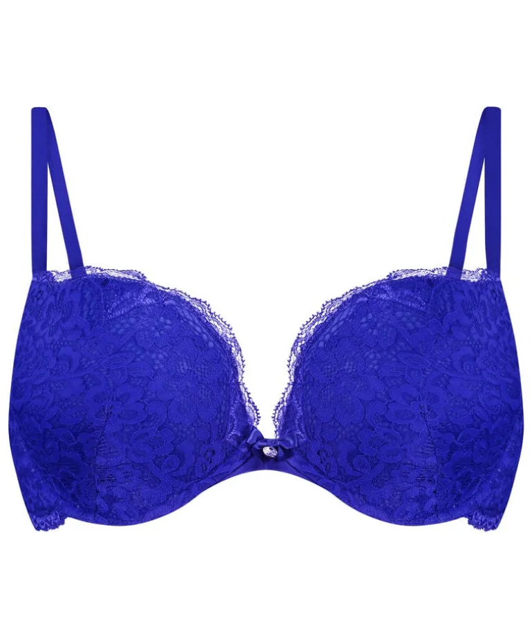 Marine Padded Push-Up Underwired Bra - Blue