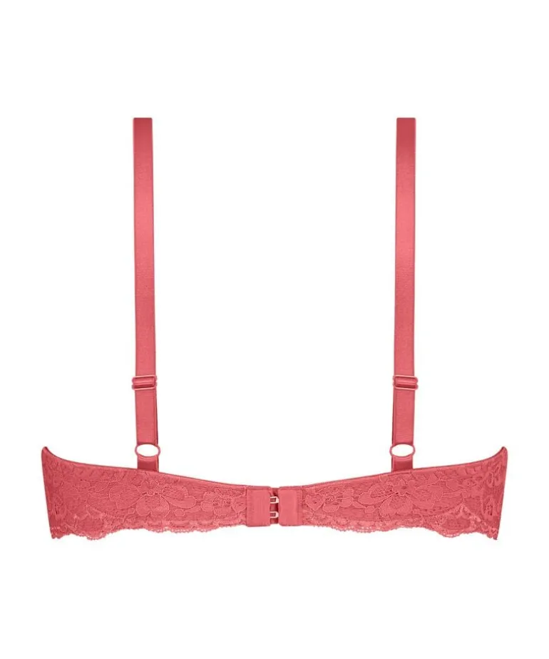 Marine Padded Push-Up Underwired Bra - Red