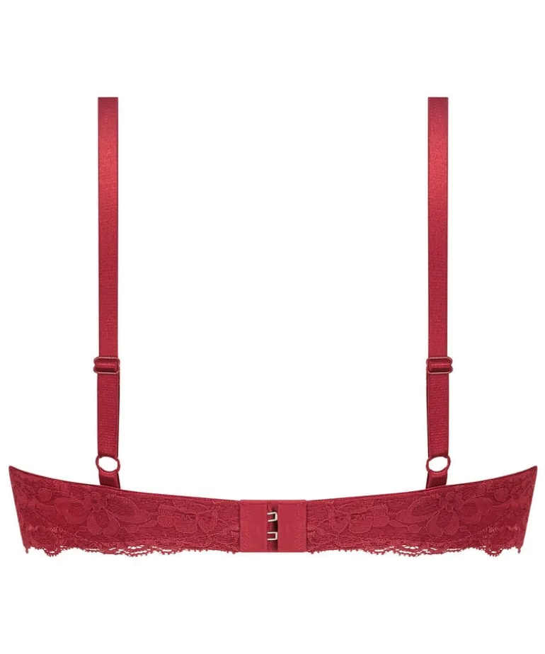 Marine Padded Push-Up Underwired Bra - Red