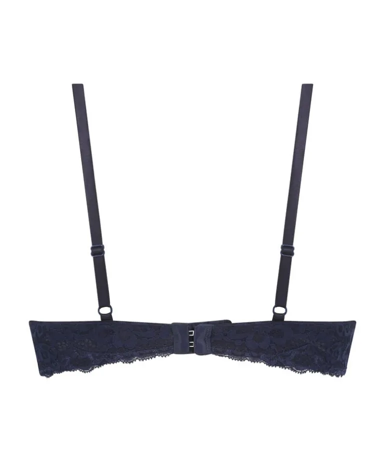 Marine Padded Push-Up Underwired Bra - Blue