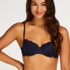 Marine Padded Underwired Bra - Blue