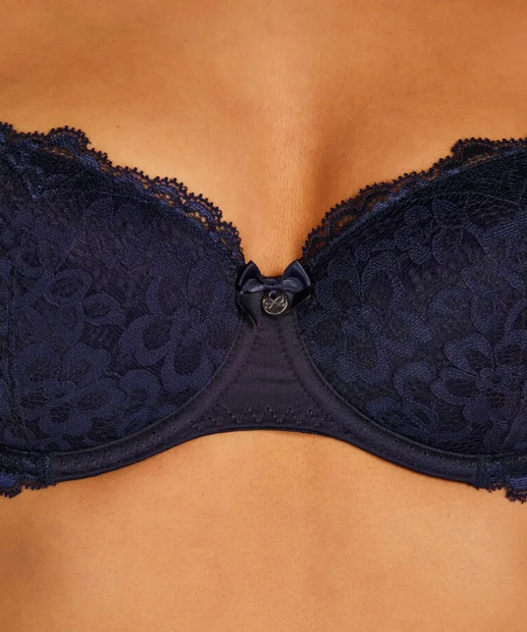 Marine Padded Underwired Bra - Blue