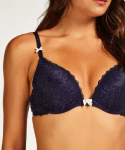 Maya Padded Underwired Push-Up Bra - Blue