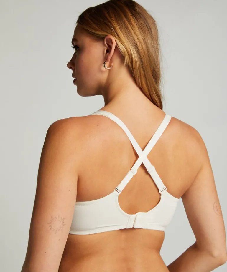 Mesh non-padded underwired bra - White