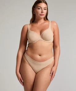 Mesh non-padded underwired bra - Beige