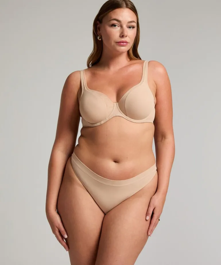 Mesh non-padded underwired bra - Beige
