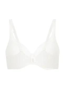 Mesh non-padded underwired bra - White