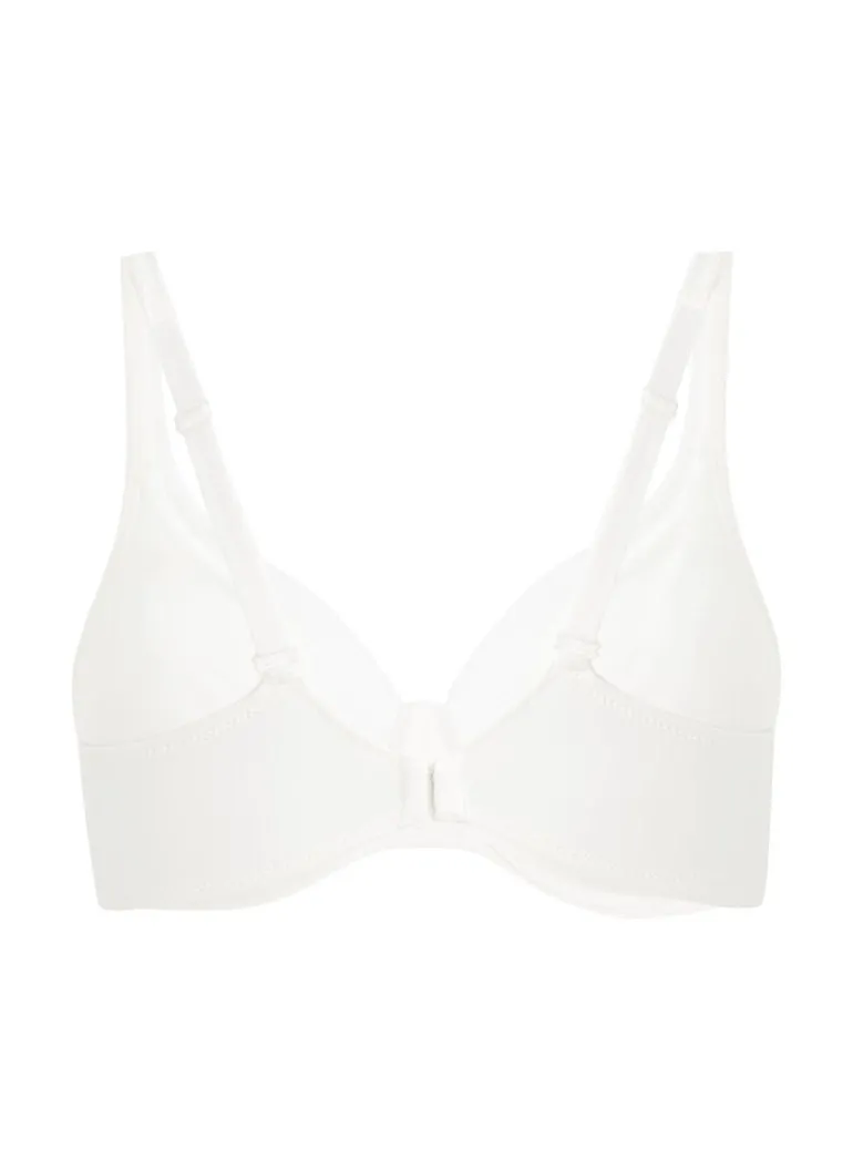 Mesh non-padded underwired bra - White