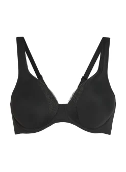 Mesh non-padded underwired bra - Black