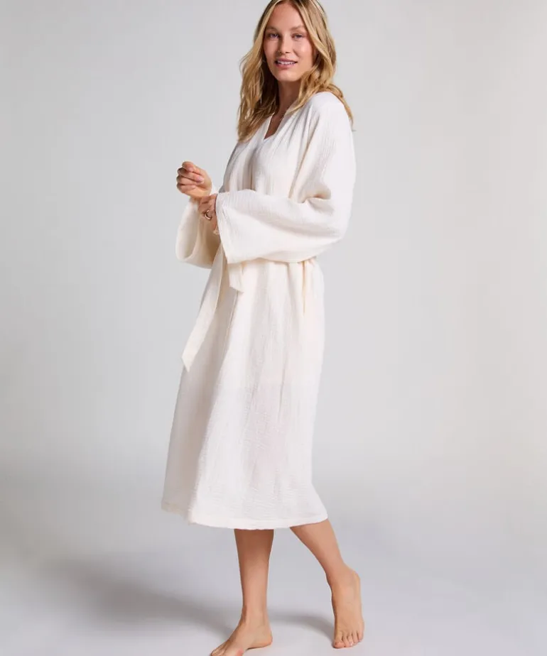 Muslin Robe Long - White