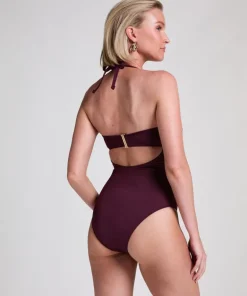 Neoprene Bandeau Bathinsuit - Purple