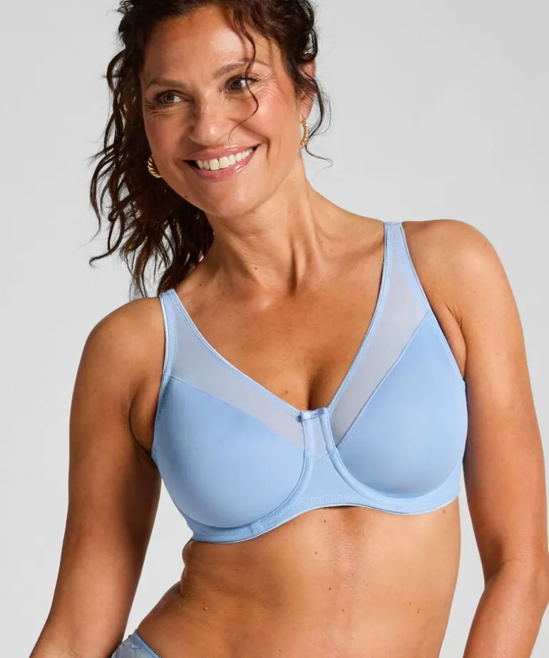 Nina Non-Padded Underwired Minimizer Bra - Blue
