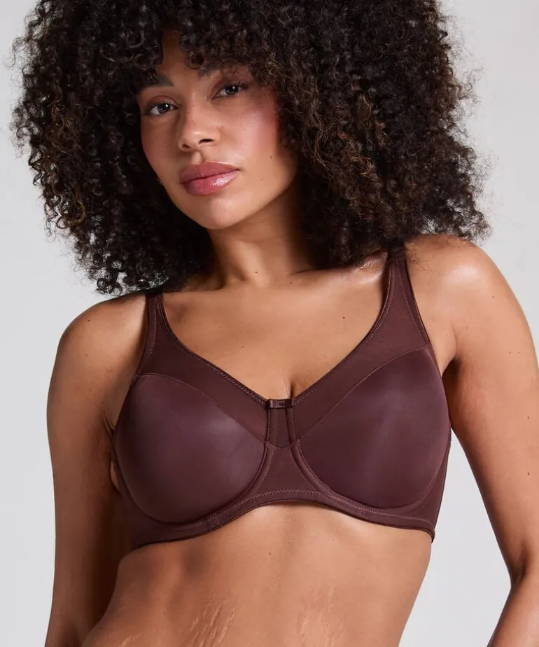 Nina Non-Padded Underwired Minimizer Bra - Brown