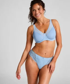 Nina Non-Padded Underwired Minimizer Bra - Blue